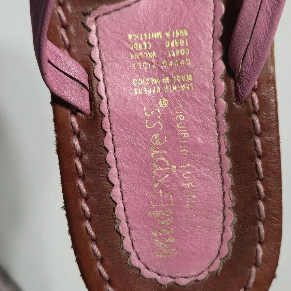 KidExpress Girls Pink Leather Floral Strappy Sandals Shoes Toddler Size 11